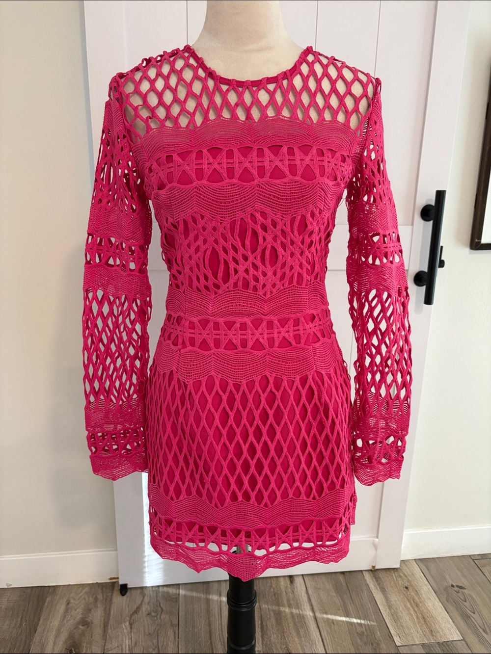 Fuchsia Long Sleeve Mini Dress